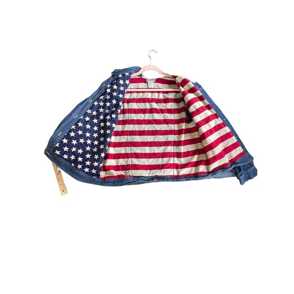 Womens Coldwater‎ Creek Denim Jacket Blue Size M American Biker  Aztec Blanket - Picture 6 of 10